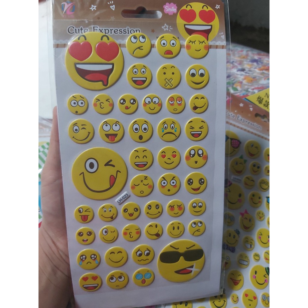 01 Tờ Sticker Emoji Cảm Xúc Trang Trí Sổ Sách Độc Đáo