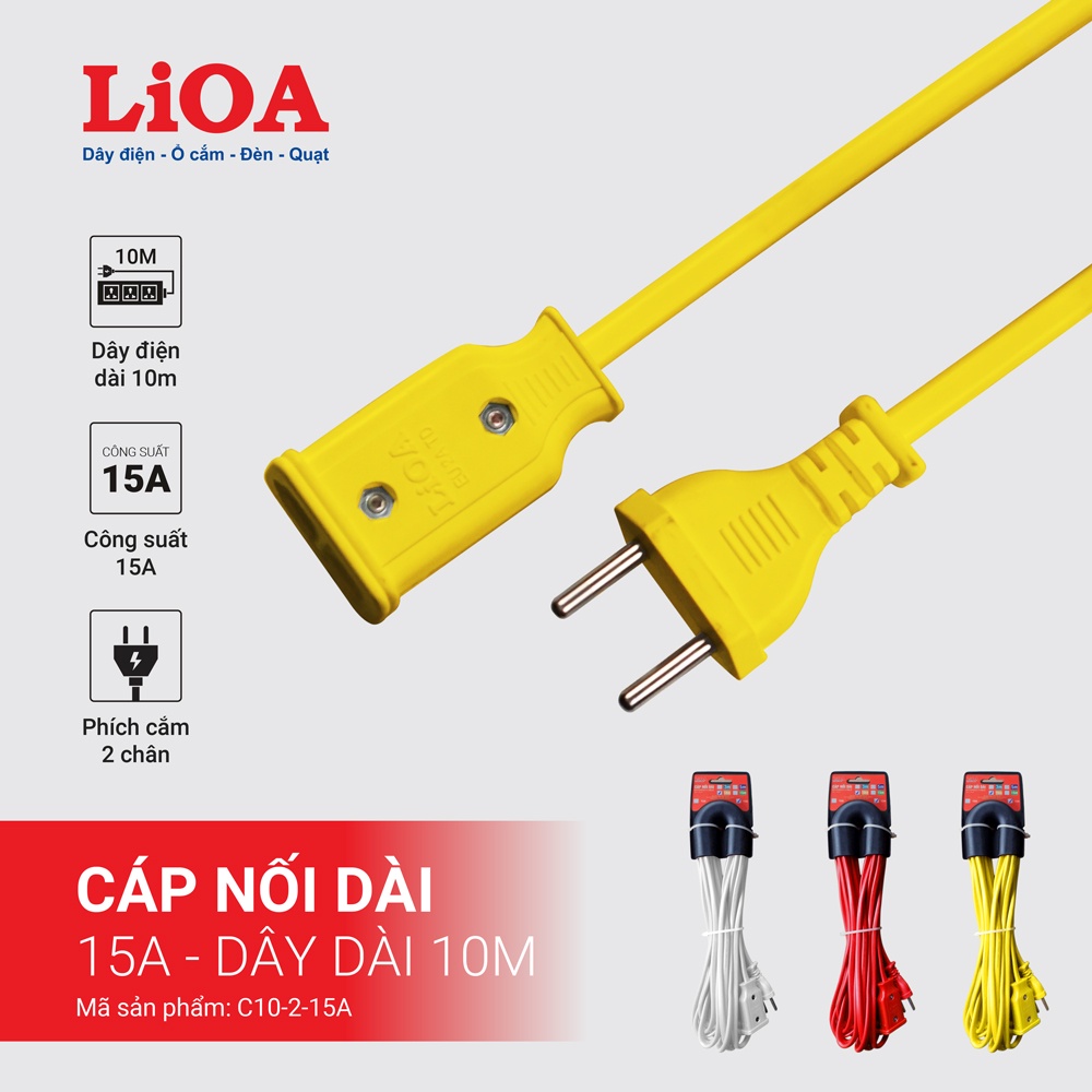 CÁP NỐI DÀI LIOA...Ổ DÂY KÉO ĐIỆN LIOA...PHÍCH LIOA KÉO DÀI 3M/5M/10M/15M CÔNG SUẤT 10A/15A