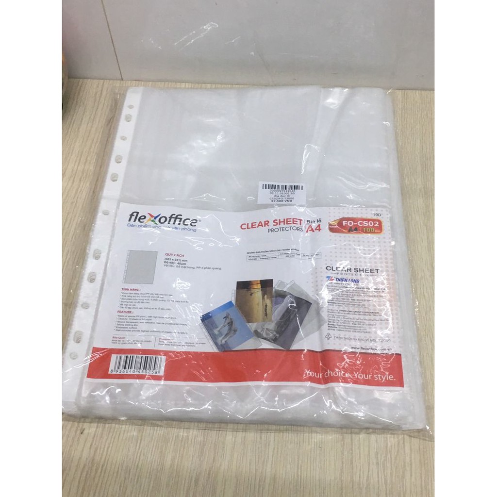 Bìa lỗ TL A4 ko viền FO - CS02