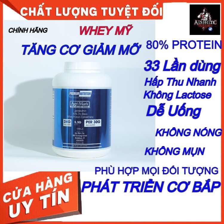 [ CHÍNH HÃNG  ] Whey Protein concentrate AGRIMARK Hũ 5LBS ( 2,27KG) - WHEY MỸ TĂNG CƠ NHANH - GIẢM MỠ- HẤP THU NHANH