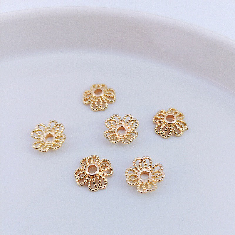 Bộ 50 Phụ Kiện 14k Màu Vàng Đồng Để Làm Đồ Trang Sức Thủ Công 8mm