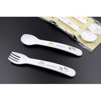 Set 2 thìa dĩa nhựa cho bé OSK Hàng Nhật