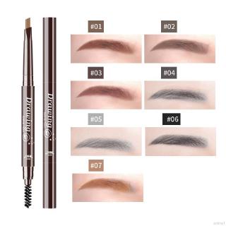[Hàng mới về] Bút kẻ mày 2 đầu kết hợp cọ chải lông mày dạng xoay chống nước 7 màu tùy chọn
