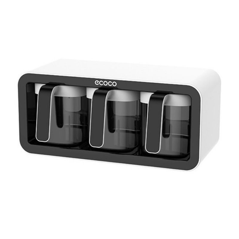 Kệ gia vị kèm thìa ECOCO cao cấp 2 ngan và 3 ngăn không cần khoan tường