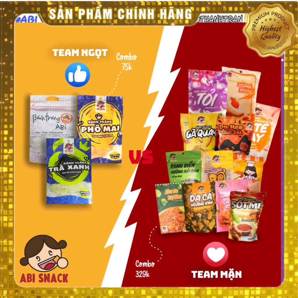 FULL COMBO BÁNH TRÁNG ABI 15 BỊCH TẶNG 7 KHẨU TRANG