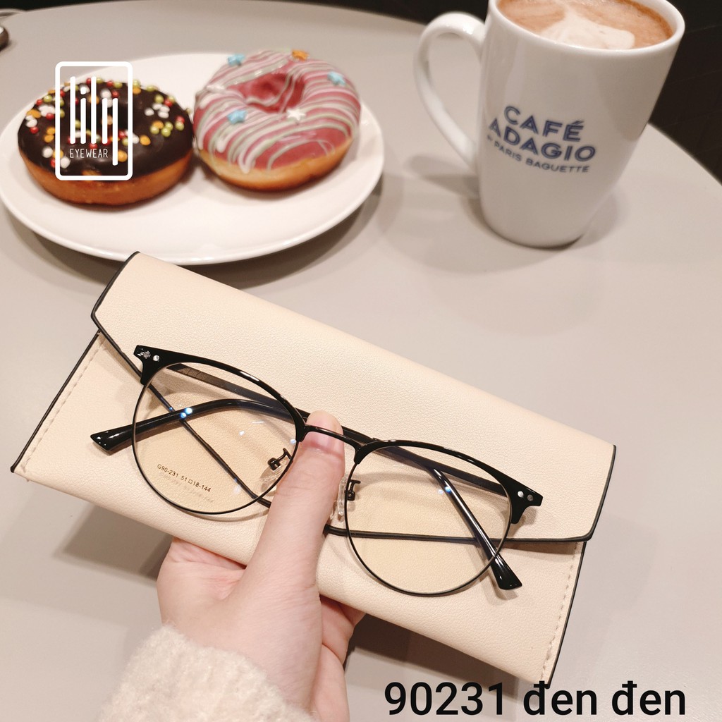 Gọng kính cận nam nữ Lilyeyewear mắt tròn kim loại, thanh mảnh, màu sắc thời trang dễ 90231 | BigBuy360 - bigbuy360.vn