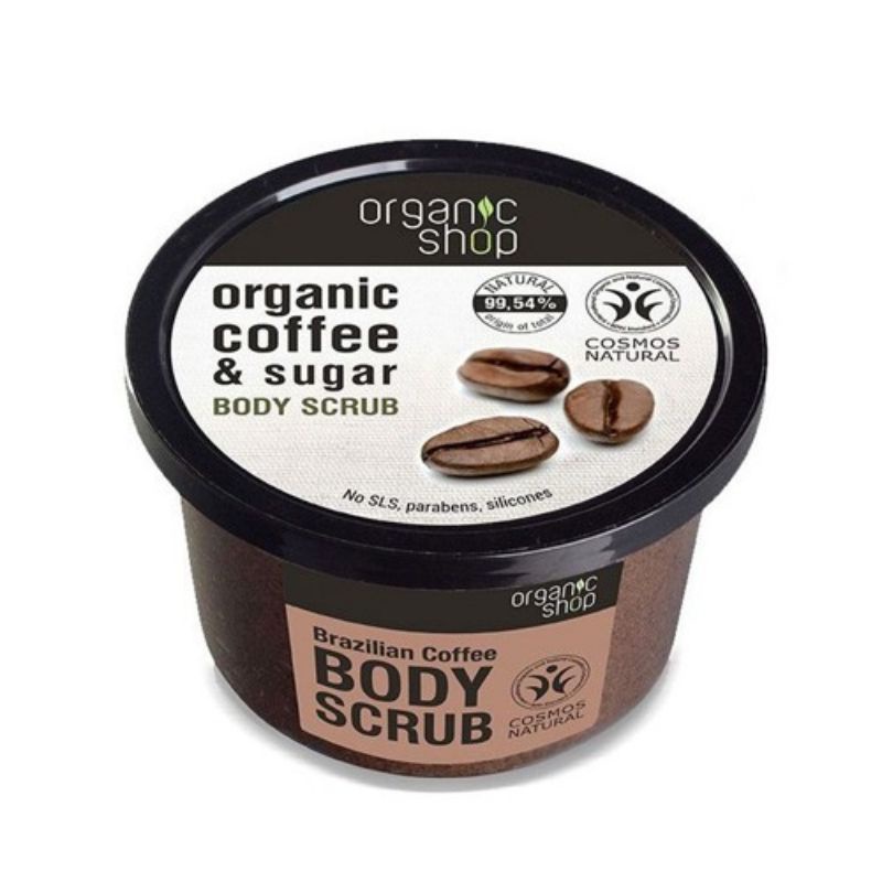 Tẩy da chết Body Organic Shop dưỡng da trắng sáng chiết xuất cà phê