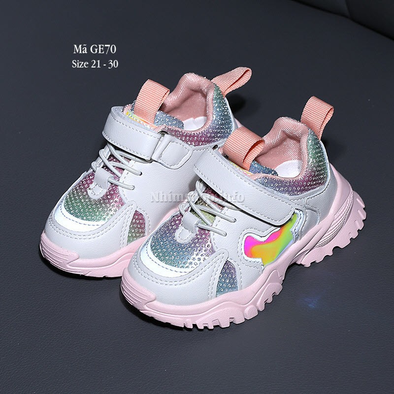 Giày thể thao bé gái 1 - 5 tuổi kiểu dáng sneaker năng động và cá tính GE70