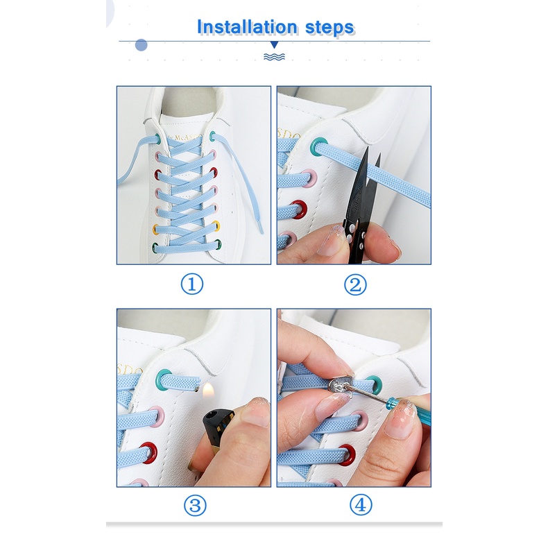 1 Cặp Dây Giày Không Cần Buộc Bằng Vải Dệt Co Giãn Phù Hợp Cho Tất Cả Trẻ Em Và Người Lớn