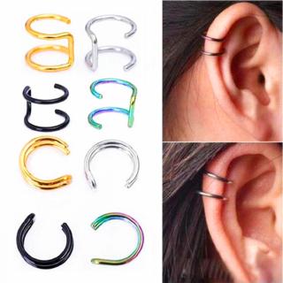 1 [1] Khuyên Kẹp Vành Tai 4 Màu Phong Cách Punk Rock Không Cần Bấm Lỗ Thời Trang Unisex