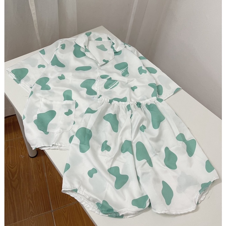 (Hàng Mới Về) Bộ ngủ pijama hoạ tiết hoa quả vải đũi kate mặc mát phù hợp mùa hè