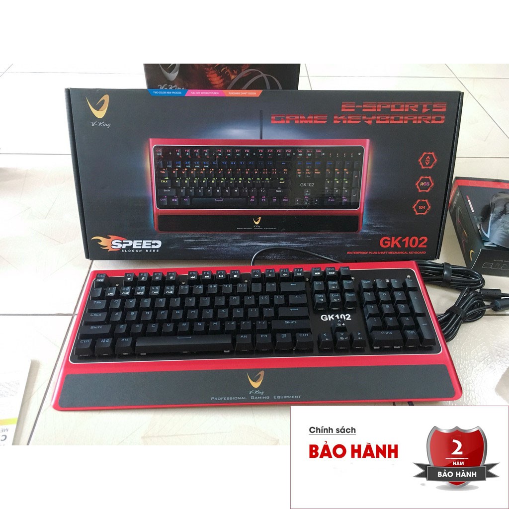 Bàn Phím Cơ Quang Vking GK102 Tặng Kèm Lót Chuột Cao Cấp