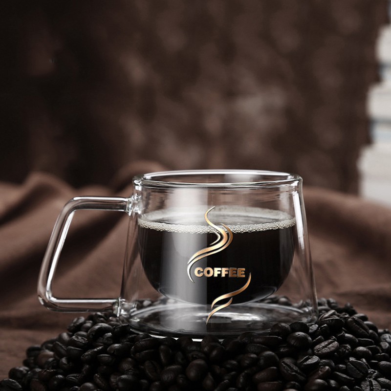 Ly thuỷ tinh 2 lớp hình vuông chất lượng cao