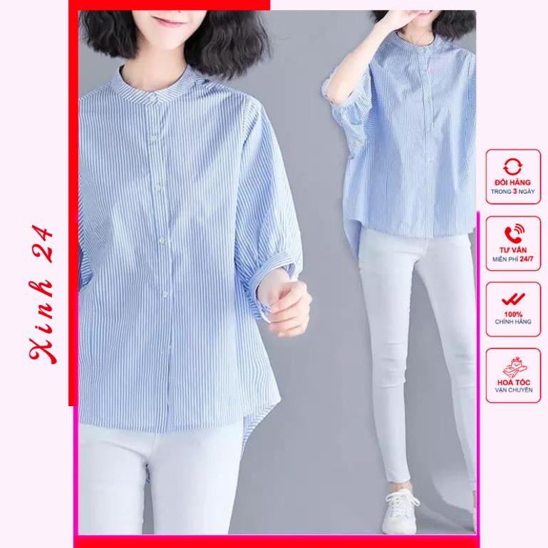 Áo Sơ Mi Tay Lỡ Dáng Suông, thiết kế kẻ sọc, họa tiết cá tính | BigBuy360 - bigbuy360.vn