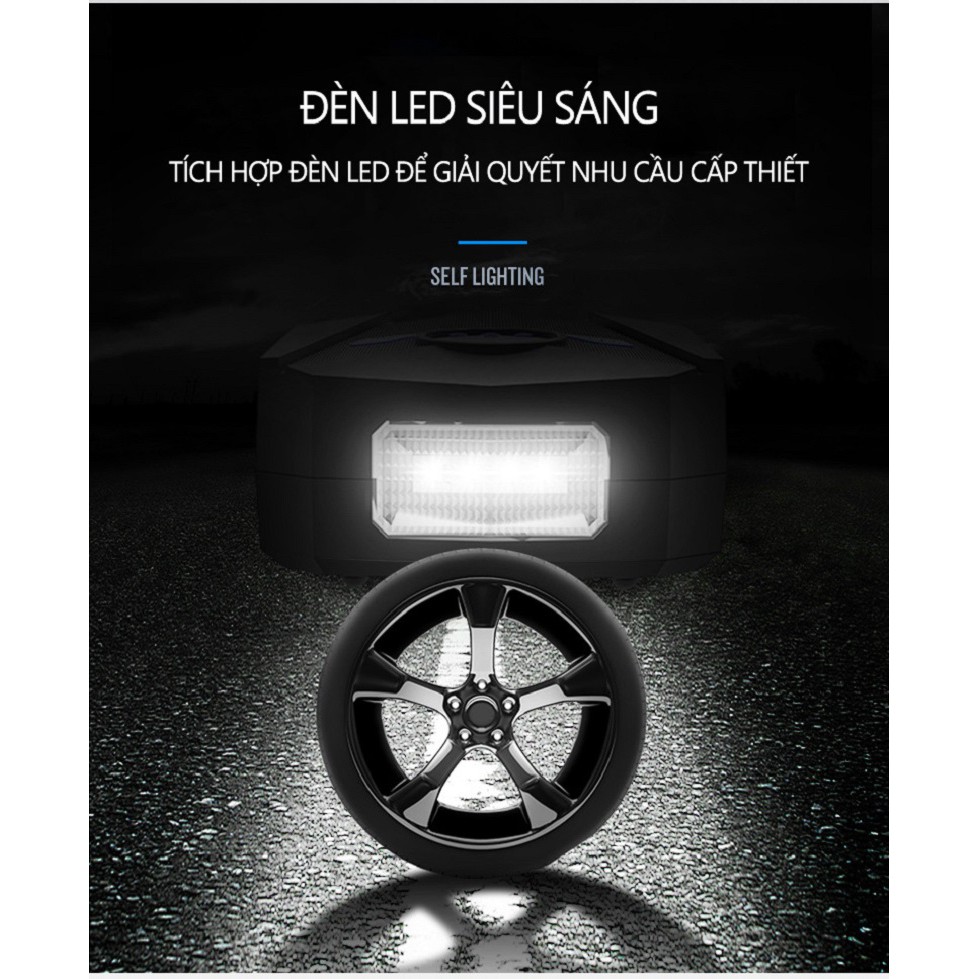 Máy bơm lốp ô tô điện tử RUNDONG R5501 cao cấp - bơm hơi 12V đồng hồ điện tử tự ngắt