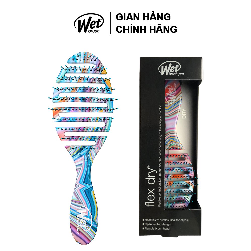 [CHÍNH HÃNG] Lược gỡ rối WET BRUSH dòng làm khô tóc nhanh họa tiết Chromatic Swirl