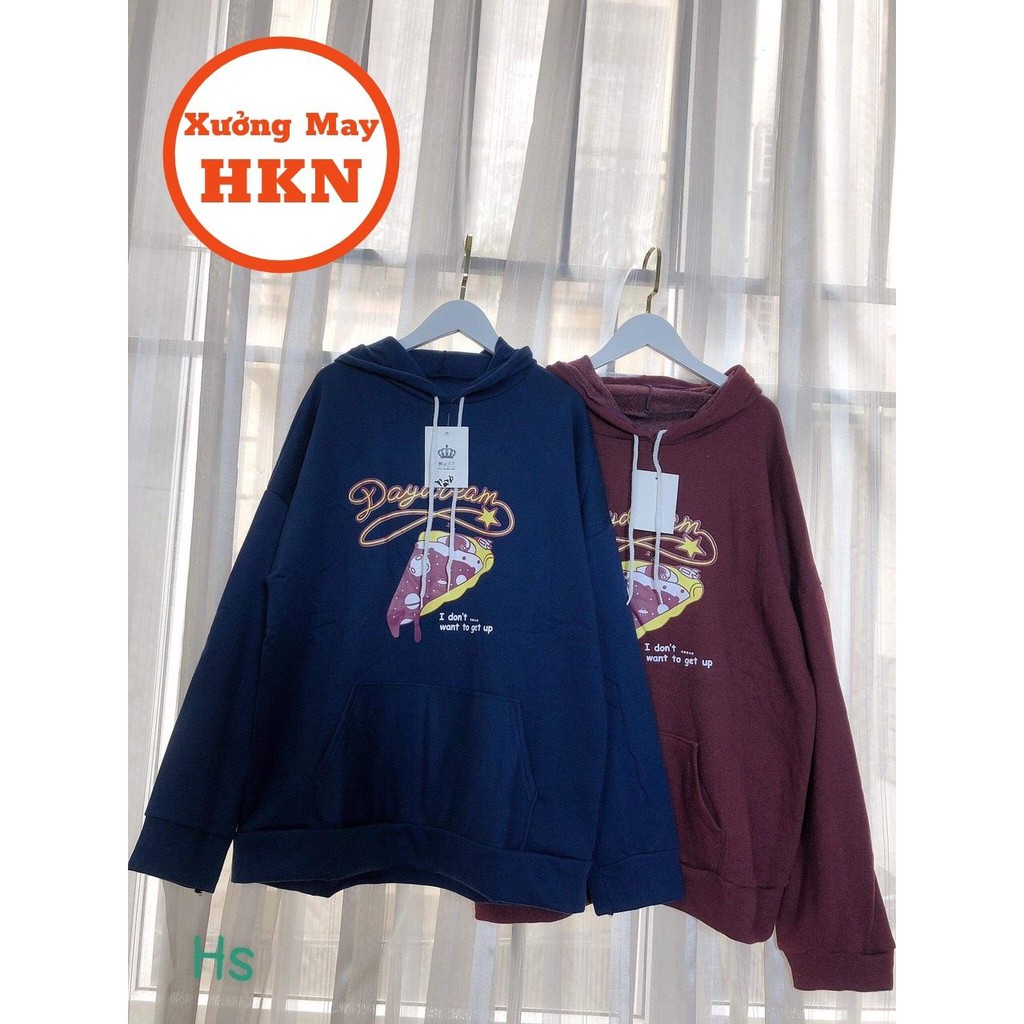 Áo Hoodie Nỉ Nữ Họa Tiết Bánh Pizza Siêu Xinh Mã 491 Xưởng May HKN
