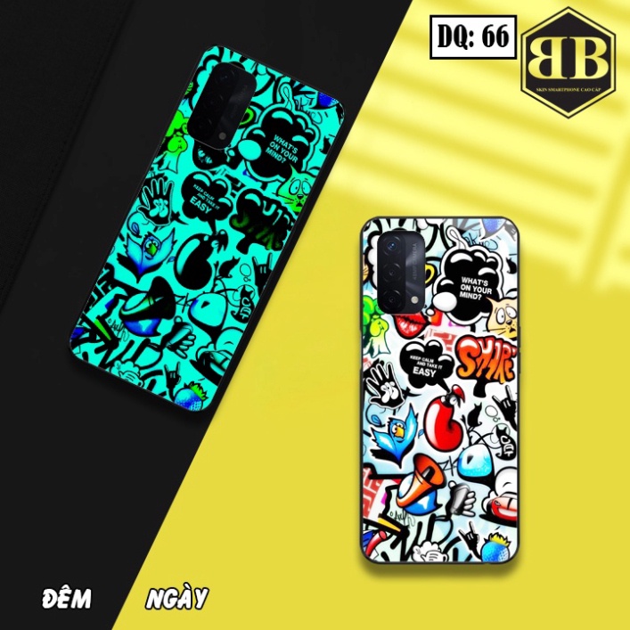 Ốp lưng kính Dạ Quang Oppo A74 4G / F19 phát sáng trong đêm bao ngầu