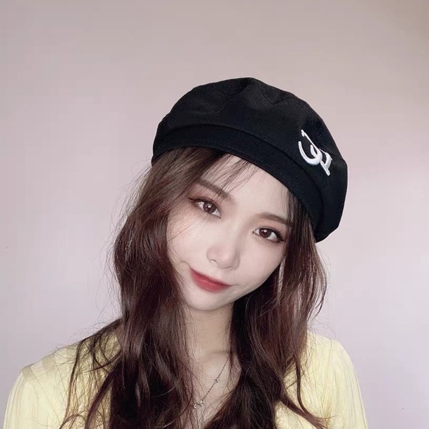 Autumn Winter Fashion Embroidered Plain Color Beret Hats For Women