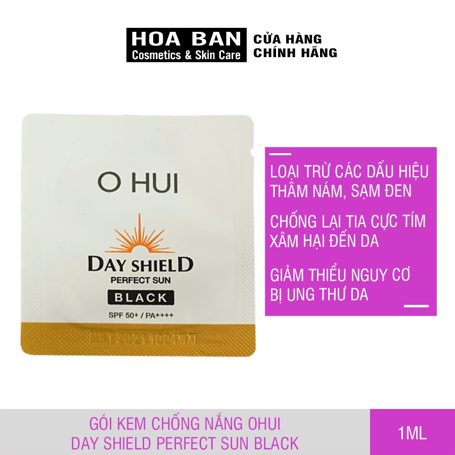 Gói kem chống nắng OHUI Day Shield Perfect Sun Black 1ml Sample