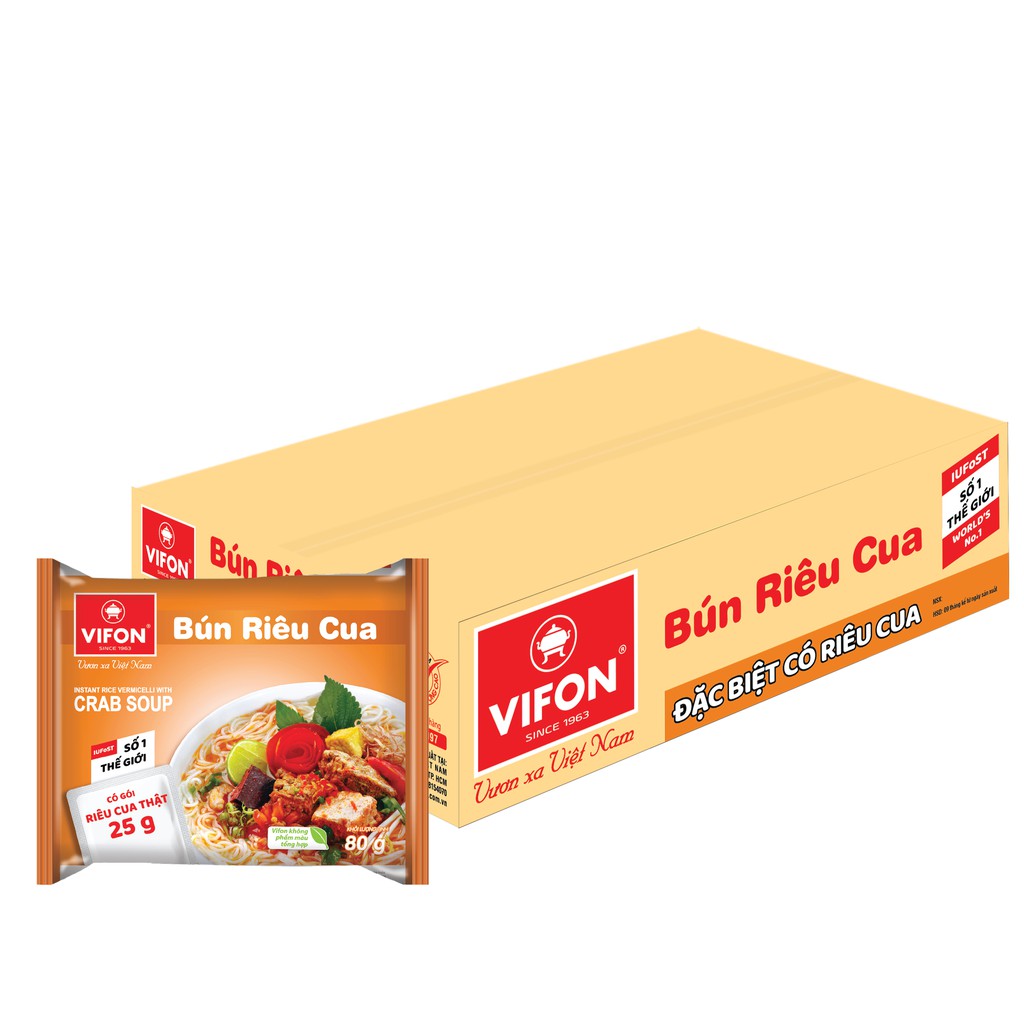 Combo 2 Thùng 30 Gói Bún Riêu Cua VIFON 80g/Gói