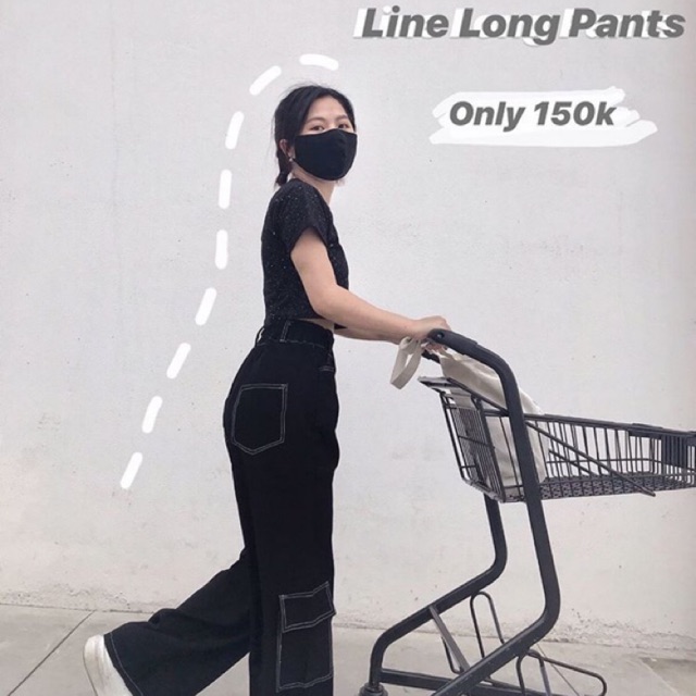 QUẦN ỐNG RỘNG TÚI HỘP PHỐI LINE - ẢNH THẬT