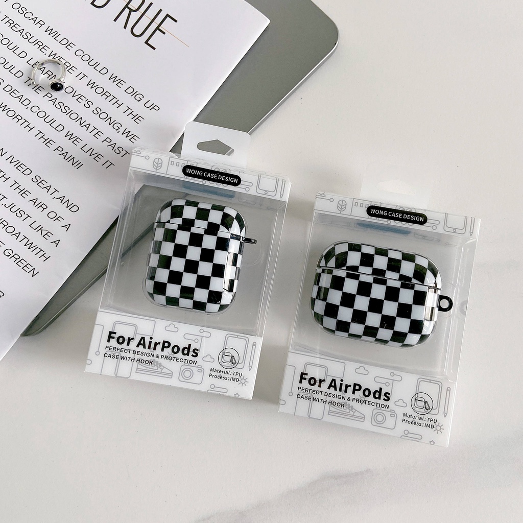 Vỏ Bảo Vệ Hộp Sạc Tai Nghe AirPods3/AirPods 3G/Apple Pro/2 Màu Trắng/Đen Xinh Xắn