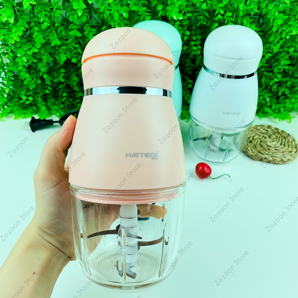 Máy xay đa năng HATTIECS 0,3 lít bản 6 lưỡi, máy xay đồ ăn dặm cho bé