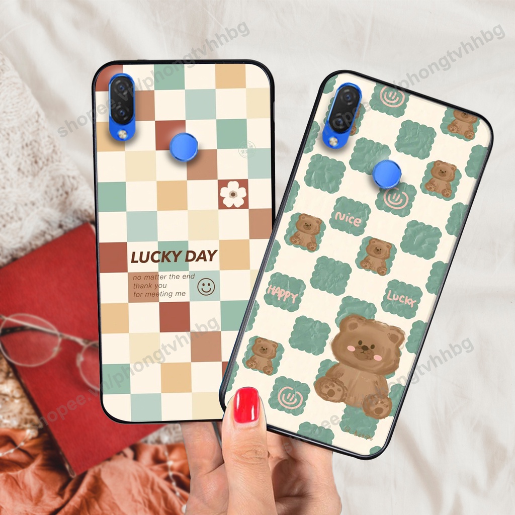 Ốp lưng Huawei Nova 3 / Nova 3E / Nova 3i trái tim gấu thể thao , smile mặt cười cực cute
