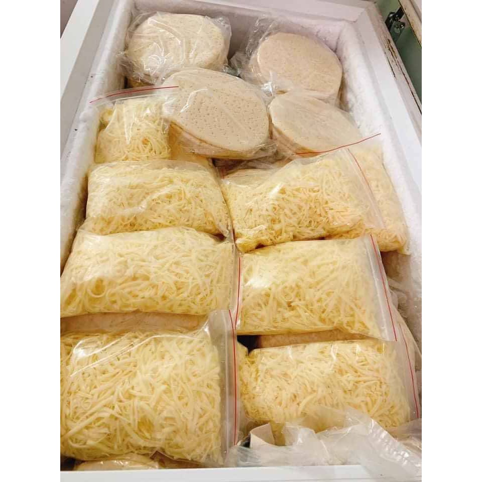 Phô mai Balan Mozzarella bào sợi 1kg dùng làm pizza, bánh bao, mỳ ý