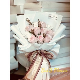 (Free Ship )bó hoa sáp 11 bông mix hoa khô tự nhiên