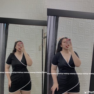 Đầm body viền trắng bigsize 60-90kg ảnh thật 100%