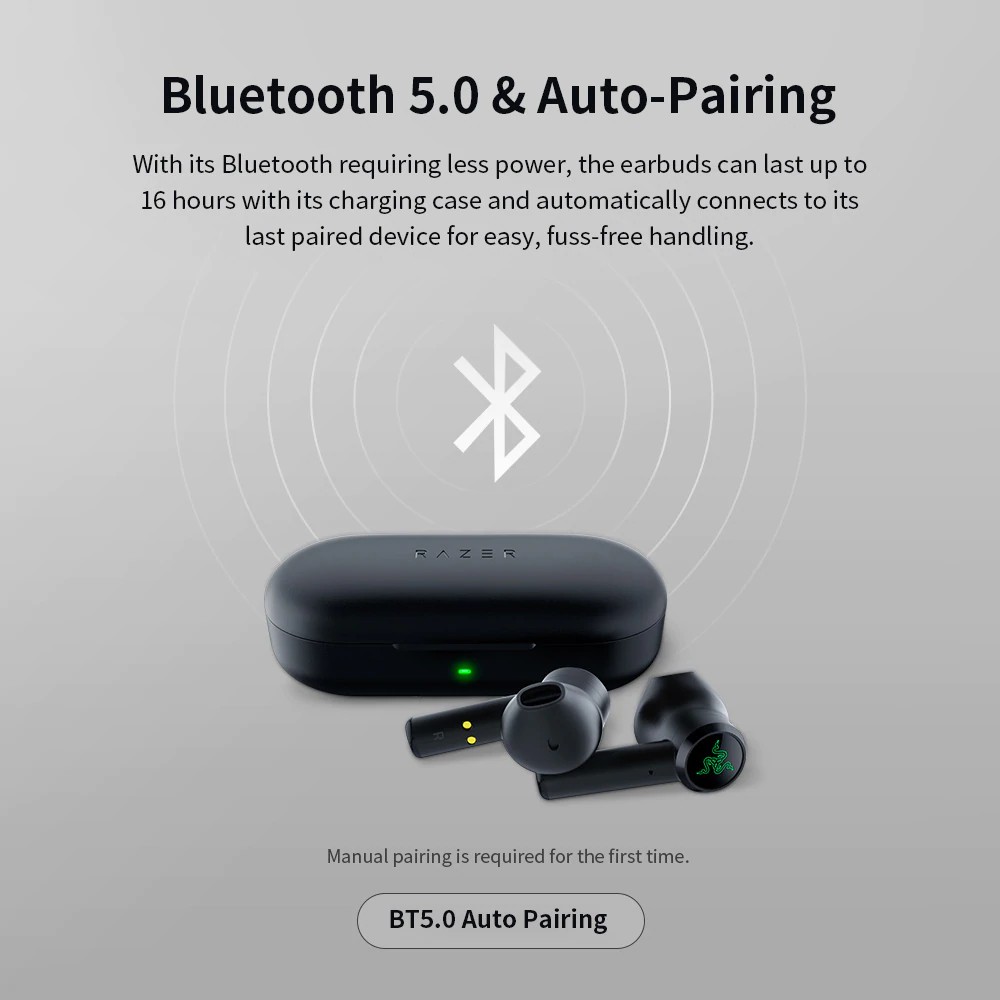 Tai Nghe Bluetooth 5.0 Razer Hammerhead True Wireless Fullbox - Bản Không APP (Hàng Có Sẵn)