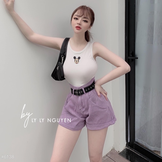 Áo Ba Lỗ Nữ - Áo Hai Dây Phông Thun Ngược Croptop Nữ Đi Biển