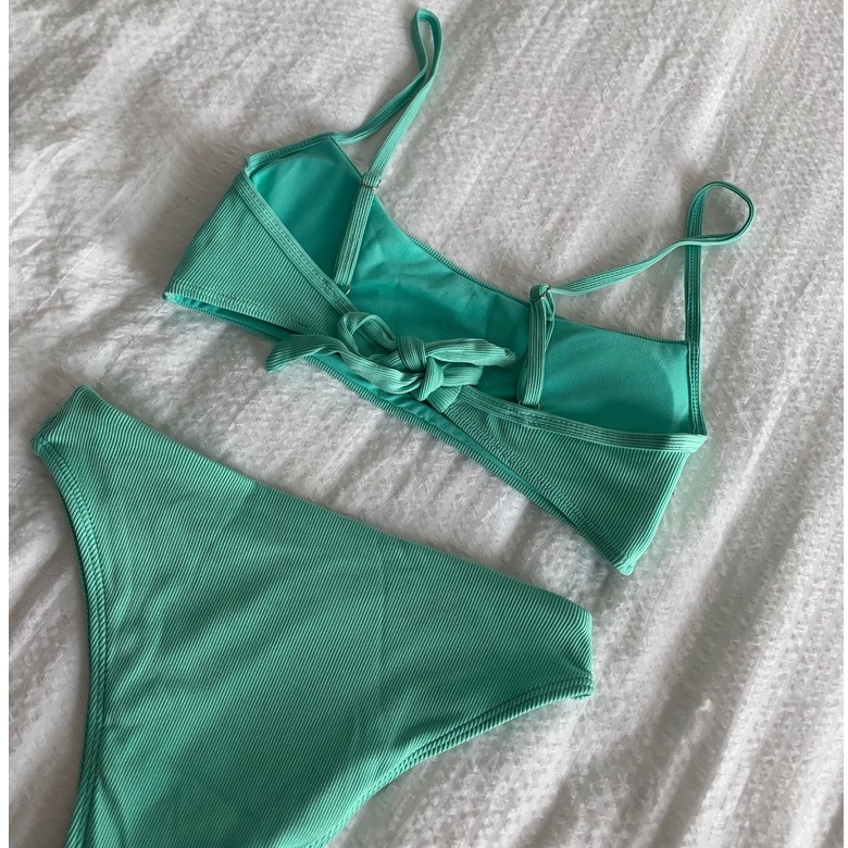 Set bikini 2 mảnh cạp cao trơn