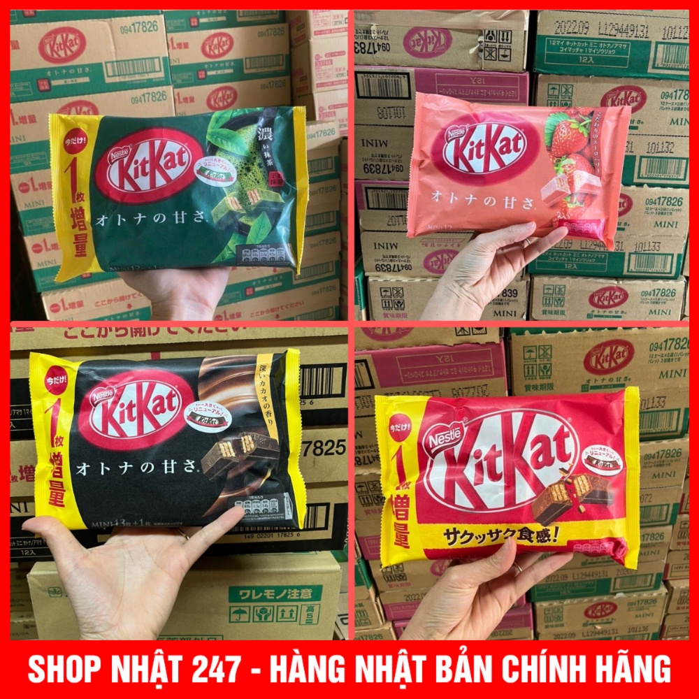 Bánh KitKat Nhật Bản đủ vị trà xanh , socola , truyền thống , dâu Date T9/2022