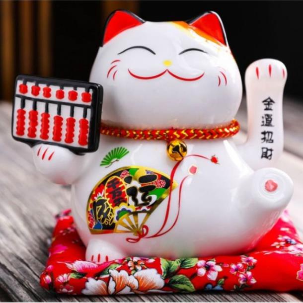 Mèo thần tài, mèo may mắn 14*16cm (6 mẫu) Thiên khách vạn lai vẫy tay