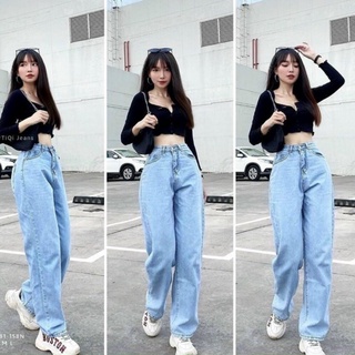 [hình thật] QUẦN JEANS ỐNG XUÔNG GẤP LAI DÁNG DÀI CHẤM GÓT