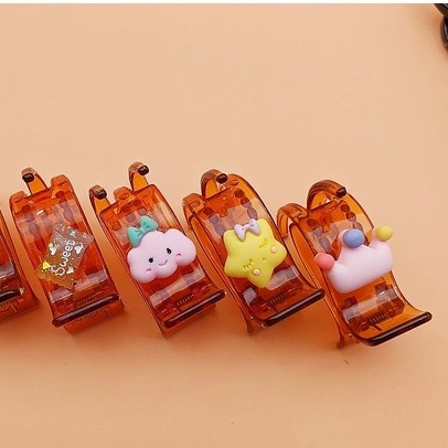 Kẹp Tóc Càng Cua NOVSET Cặp Tóc   LẺ CÁI  Gắn Icon, Sticker Đủ Màu Đen Nâu Trắng ( CÓ CHỌN MẪU )