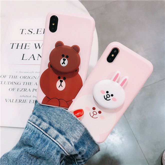 [ OPPO ] Ốp Lưng Silicon Gấu - Thỏ Kèm Phụ Kiện - B020 | BigBuy360 - bigbuy360.vn