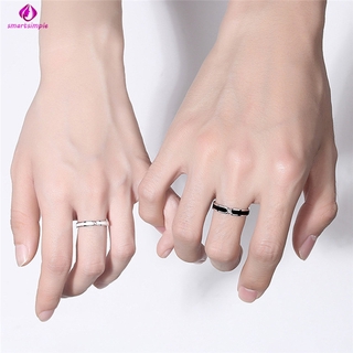 Nhẫn Cặp Trắng Đen Thiết Kế Đơn Giản Tinh Tế Cho Cặp Đôi