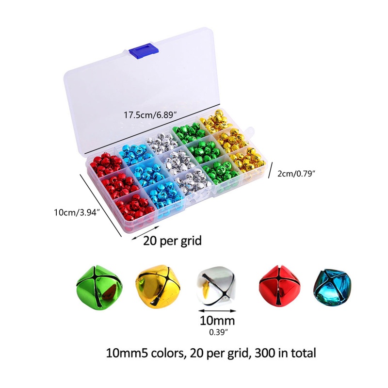 Set 300 Chuông Kim Loại Nhiều Màu Sắc Dùng Để Trang Trí Giáng Sinh