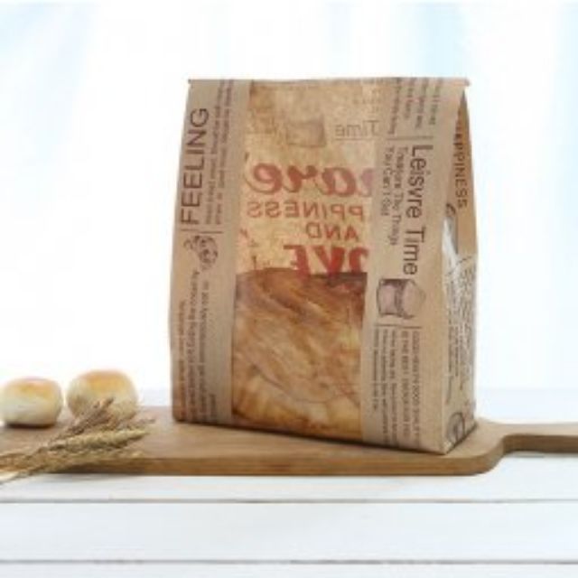 Túi giấy đựng bánh mì 32x21⚡ GIÁ TỐT ⚡10  túi đựng bánh mì baking xanh đơn giản đẹp mắt