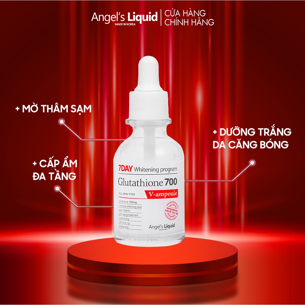 Bộ Đôi Serum, Kem Dưỡng Trắng Da, Cấp Ẩm Đa Tầng Angel's Liquid Glutathione 700mg + 5% HA Serum 30ml & Cream 50ml