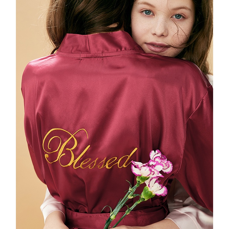 Áo Choàng Ngủ Chất Phi Bóng Thiết Kế Thanh Lịch Cho Phái Nữ Size S-2XL
