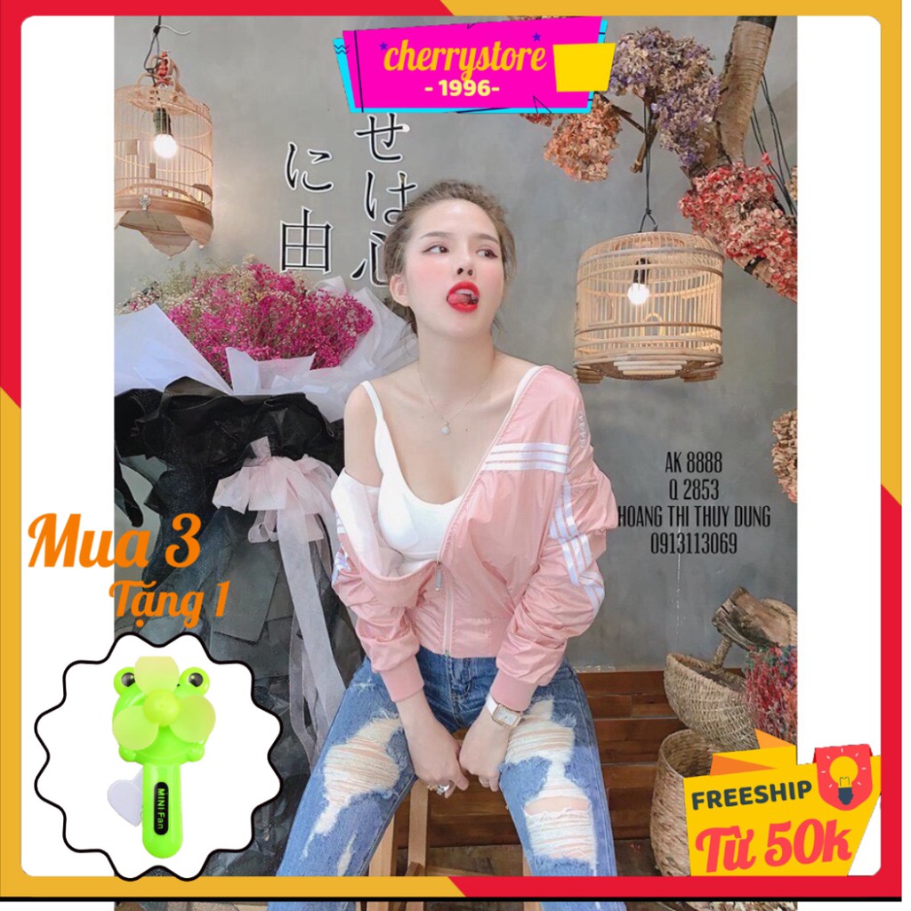 Áo chống nắng ❤️ Hàng Tốt ❤️ áo khoác nữ phối 3 sọc đẹp chống tia UV 7 màu - Áo khoác mùa hè