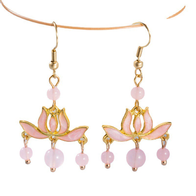 1 phiến treo họa tiết hoa sen 13*23mm - nguyên liệu làm trâm, làm trang sức