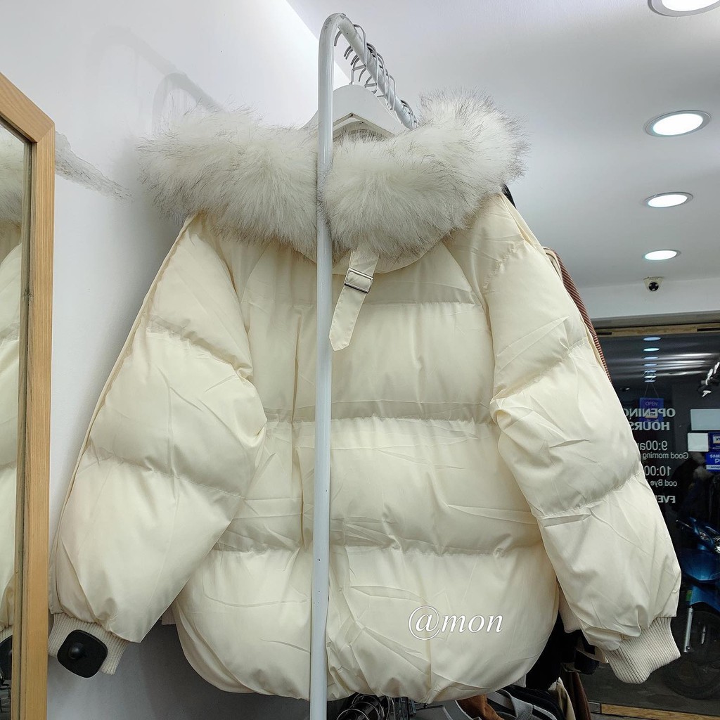 2101129 Áo phao béo trơn, áo phao nữ ulzzang rất dày freesize