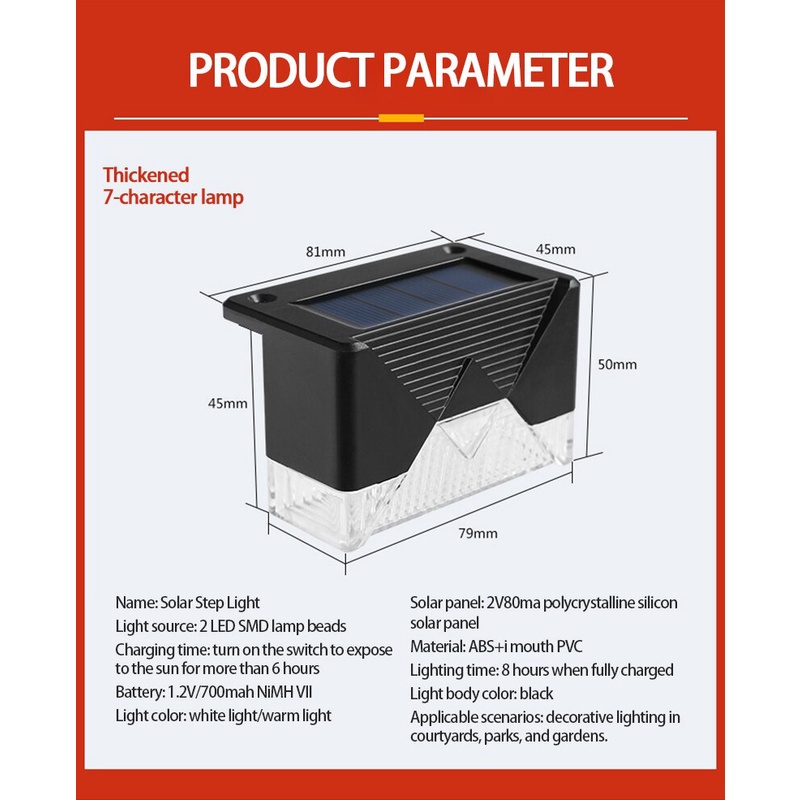 Mới Đèn LED Năng Lượng Mặt Trời Chống Thấm Nước Chiếu Sáng Lối Đi Sân Vườn