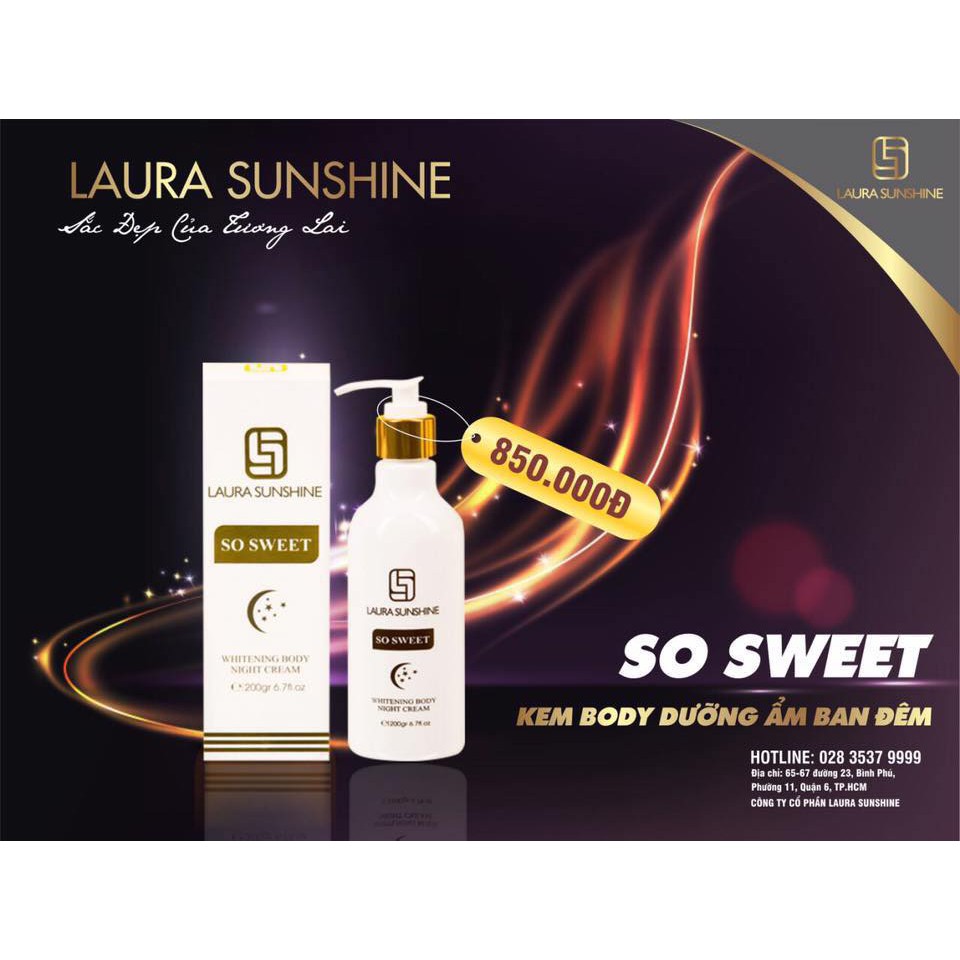 Kem dưỡng toàn thân ban đêm Nhật Kim Anh - So Sweet whitening body night cream Laura Sunshine